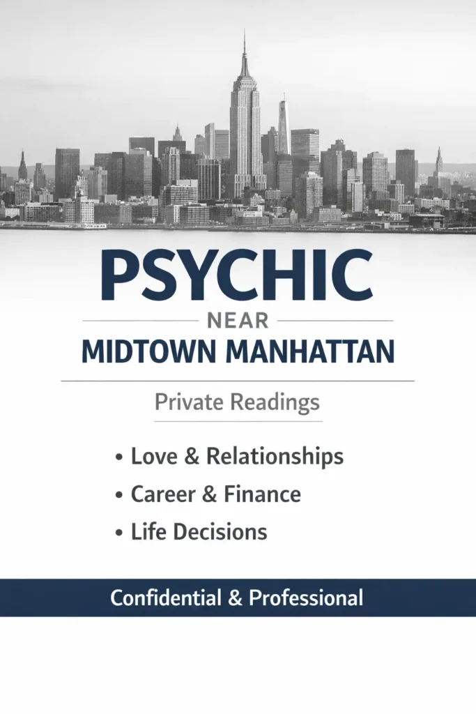 Psychic Near Midtown Manhattan private psychic reading session near Bryant Park, Grand Central, and Rockefeller Center