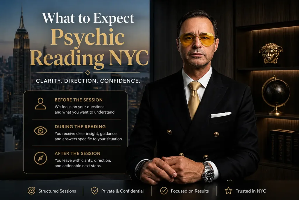 what to expect psychic reading NYC private office Manhattan skyline professional consultation