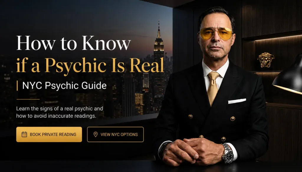 how to know if a psychic is real NYC professional office Manhattan skyline private consultation