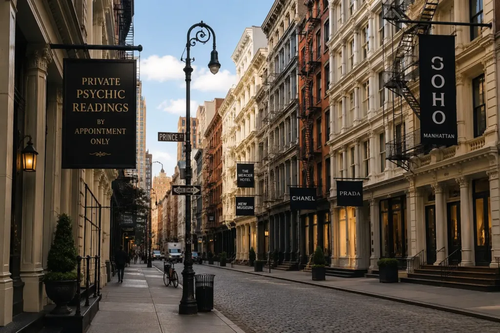 Professional visiting a psychic near SoHo NYC for career and relationship guidance